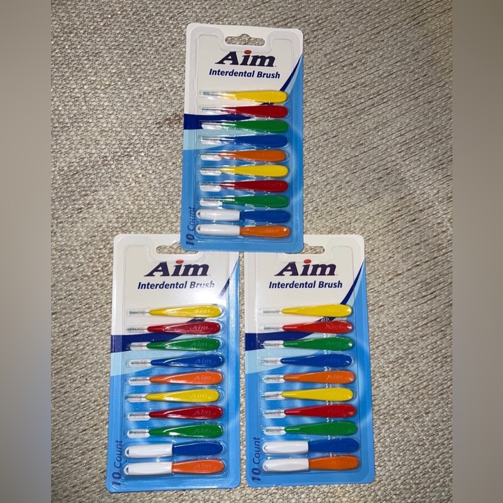 3 x 10 Pcs Aim Interdental Brushes Dental Brace Brush Floss Aim / Dr. Fresh